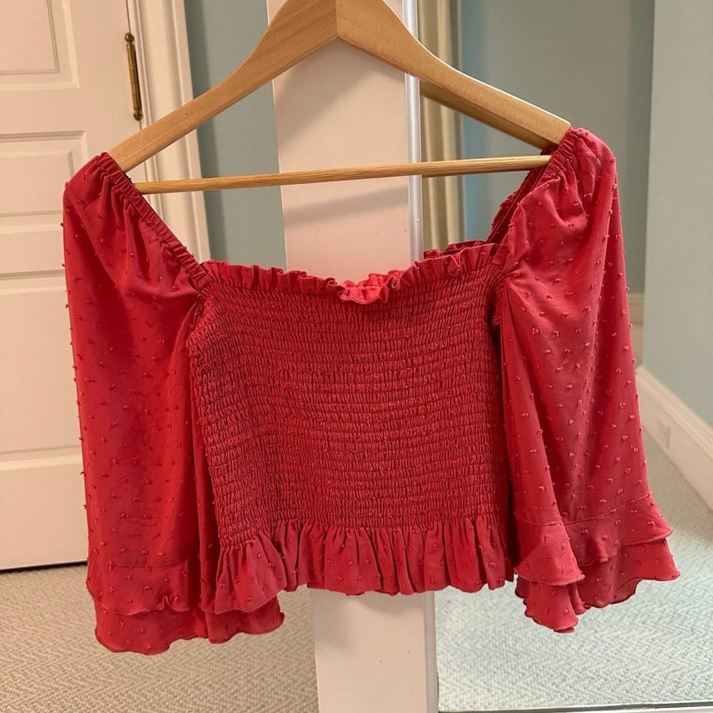 No longer sold - Blue Life Smocked ruffle sleeve top